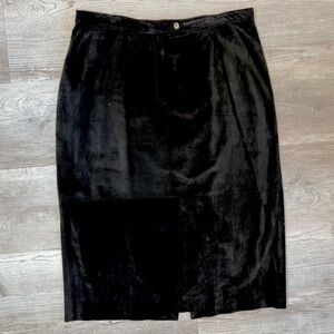 Lauren Ralph Lauren Black Suede Maxi Long Skirt women’s size 18W Designer